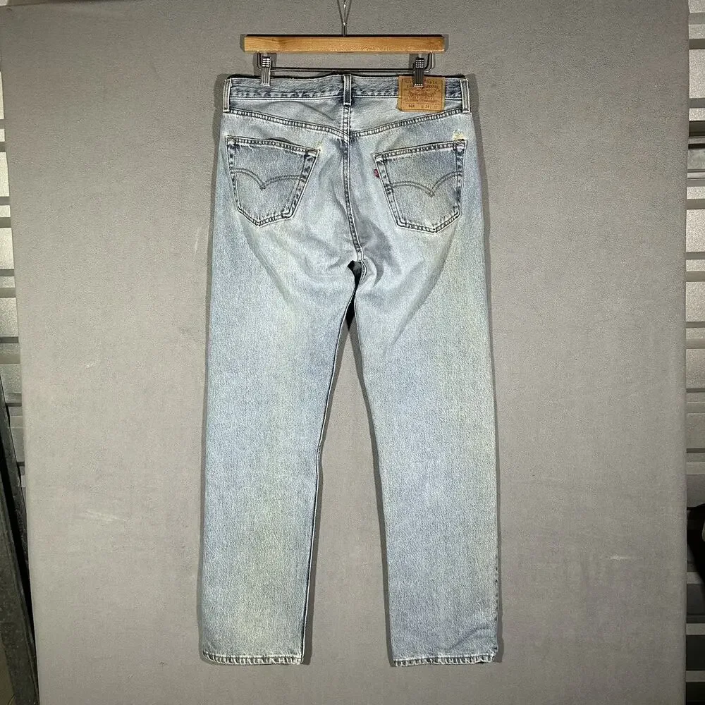 Vintage Levis 501 Jeans Mens 34x31 Blue 90s Made USA Button Fly Pants Size 34